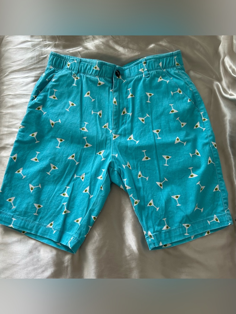 Plugg Aqua Martini Print Shorts Cotton